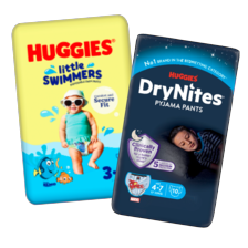 Huggies drynites en little swimmer